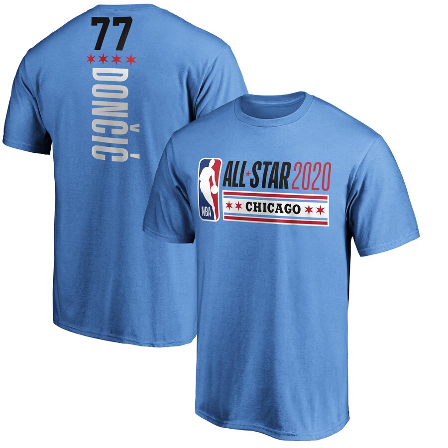 Men Luka Doncic Fanatics Branded Blue 2020 NBA AllStar Game Name & Number TShirt->nba t-shirts->Sports Accessory